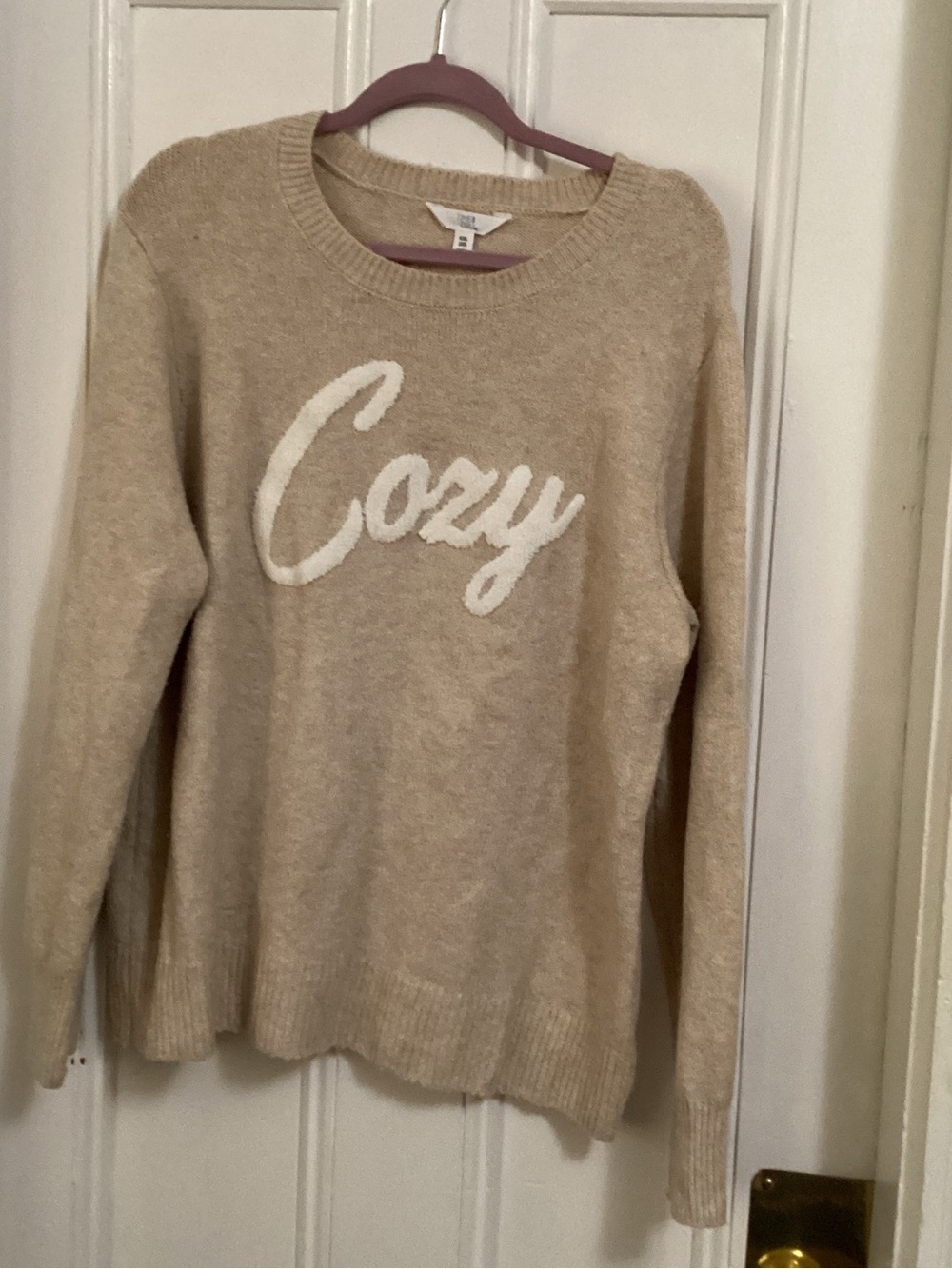 Time and Tru Cream 'Cozy' Crewneck Sweater